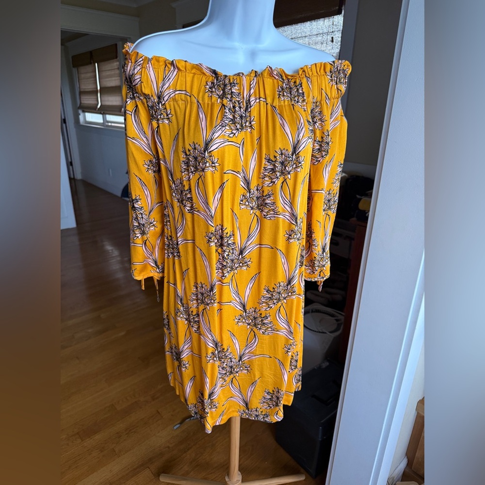 MINKPINK Yellow Floral Dress, S
